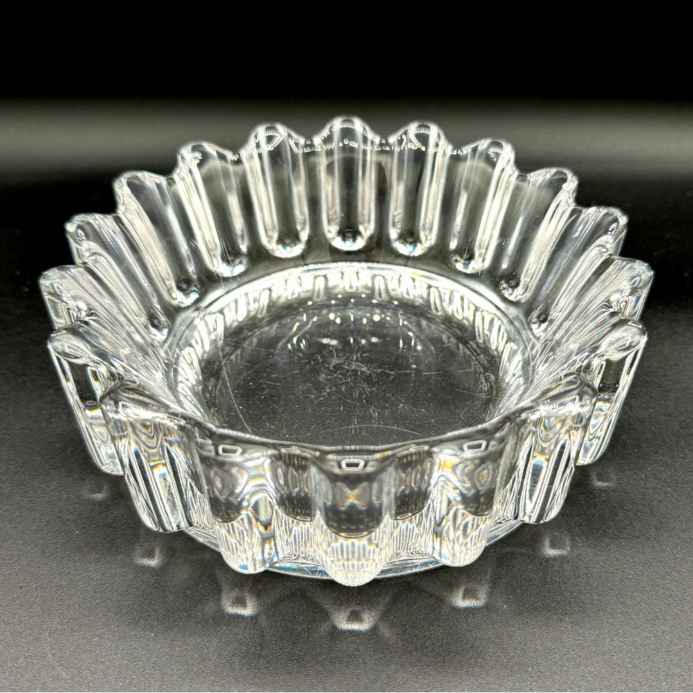 1970s Orrefors Princess Cut Swedish Crystal Glass Dish